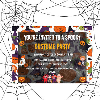 Schattigee Spooktacular kinder Kostuum Party Uitno Kaart