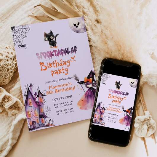 Schattigee Spooktacular verjaardagsfeestje Hallowe Kaart