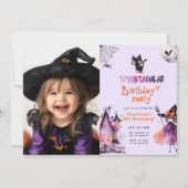Schattigee Spooktacular verjaardagsfoto Halloween  Kaart (Voorkant)