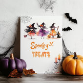 Schattigee Spooky behandelt Halloween-heksen Verja Poster