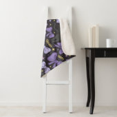 Schattigee Spooky Black Cat & Bow Naadloze Hallowe Sherpa Deken (In situ)