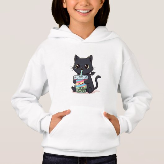 Schattigee Spooky Black Cat en Boba Potion (Voorkant)