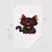 Schattigee Spooky Black Cat met Bells Classic T-sh Golfhanddoek (Insitu)