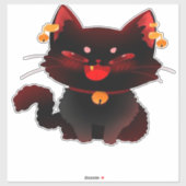 Schattigee Spooky Black Cat met Bells Classic T-sh Sticker (Vel)