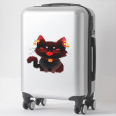 Schattigee Spooky Black Cat met Bells Classic T-sh Sticker (Koffer)
