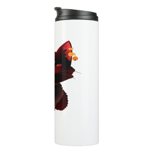 Schattigee Spooky Black Cat met Bells Classic T-sh Thermosbeker (Geroteerd rechts)