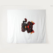 Schattigee Spooky Black Cat met Bells Classic T-sh Wandkleed (Voorkant (horizontaal))