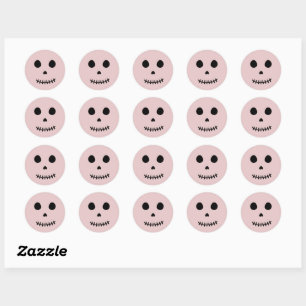 Schattigee Spooky Blush Roze Halloween schedel Ronde Sticker