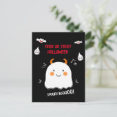 Schattigee Spooky Boo Demon Ghost Feestdagenkaart (Staand voorkant)