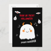 Schattigee Spooky Boo Demon Ghost Feestdagenkaart (Voorkant / Achterkant)