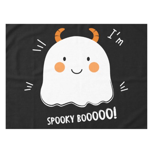 Schattigee Spooky Boo Demon Ghost Tafelkleed (Voorkant (Horizontaal))