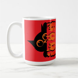 Schattigee Spooky Cat met "Boo": Halloween Cat Des Koffiemok