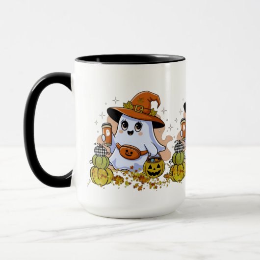 Schattigee Spooky Drink Koffie Combo Mok, 15 oz Mok (Links)