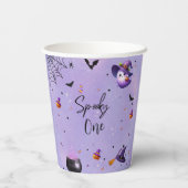 Schattigee Spooky Eerste Verjaardag Halloween Part Papieren Bekers (Achterkant)