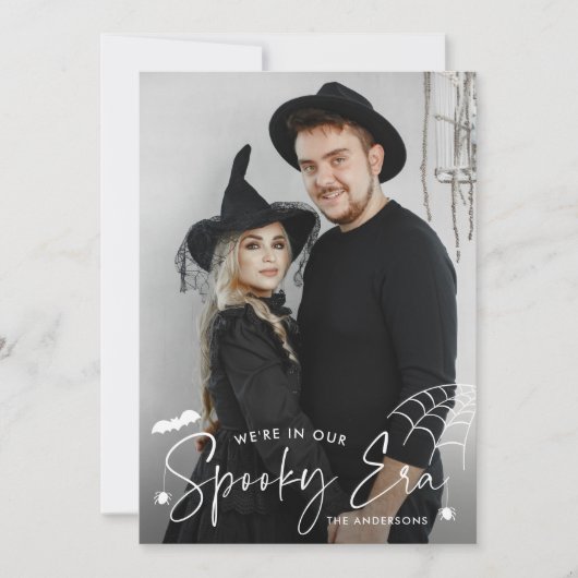 Schattigee Spooky Era Foto Halloween Feestdagenkaart (Voorkant)
