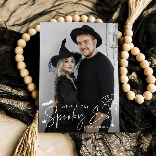 Schattigee Spooky Era Foto Halloween Feestdagenkaart