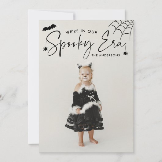 Schattigee Spooky Era Foto Halloween Feestdagenkaart (Voorkant)