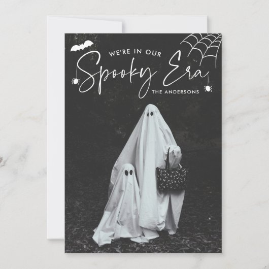 Schattigee Spooky Era Foto Halloween Feestdagenkaart (Voorkant)