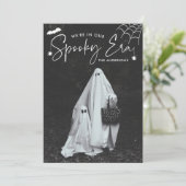 Schattigee Spooky Era Foto Halloween Feestdagenkaart (Staand voorkant)