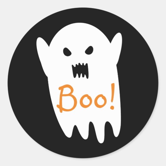 Schattigee Spooky Ghost Gezegde Boo Ronde Sticker (Voorkant)
