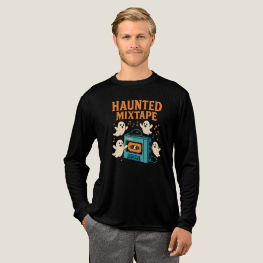 Schattigee Spooky Ghost - Halloween Haunted Mixtap Tri-Blend Shirt (Voorkant)