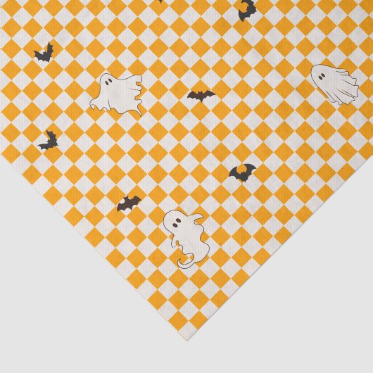 Schattigee Spooky Ghost Halloween Tiener Verjaarda Tissuepapier (Detail)