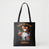 Schattigee Spooky Ghost Halloween Trick or treat T Tote Bag (Voorkant)