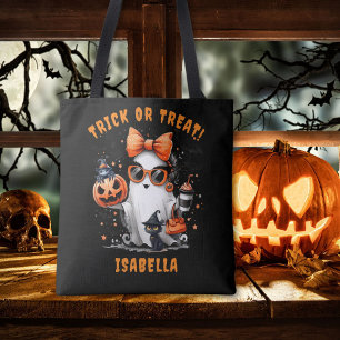 Schattigee Spooky Ghost Halloween Trick or treat T Tote Bag
