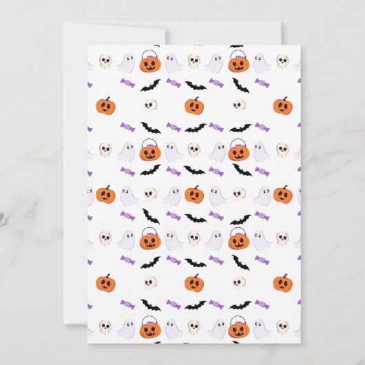 Schattigee Spooky Ghost Mummy Happy Halloween Part Kaart (Achterkant)