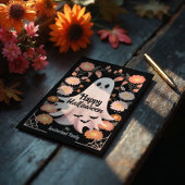 Schattigee Spooky Ghost Whimsical Bloemen Hallowee Kaart