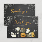 Schattigee Spooky Ghosts Cats Halloween Herfst Bab Bedankkaart (Voorkant / Achterkant)
