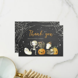 Schattigee Spooky Ghosts Cats Halloween Herfst Bab Bedankkaart