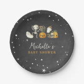 Schattigee Spooky Ghosts Cats Halloween Herfst Bab Papieren Bordje (Voorkant)