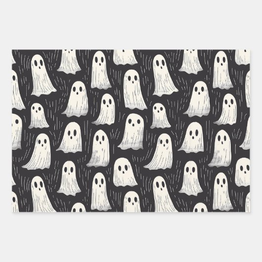 Schattigee Spooky Ghosts Halloween Paper Set (Voorkant 3)