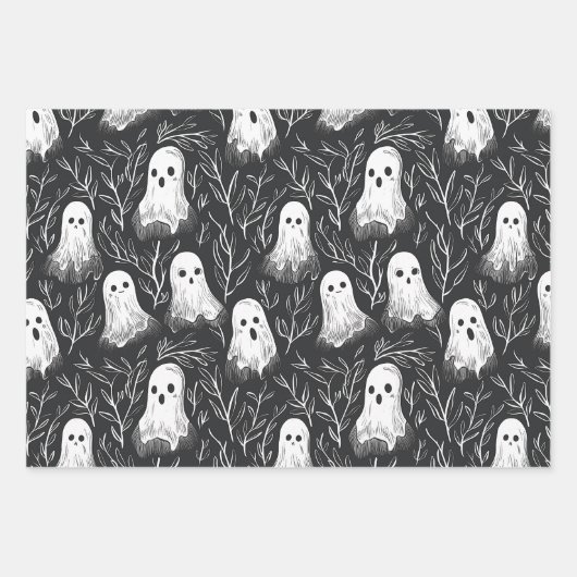  Schattigee Spooky Ghosts Halloween Paper Set (Voorkant)