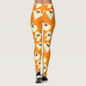 Schattigee Spooky Ghosts Pattern Halloween Fun Kaw Leggings (Achterkant)
