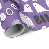 Schattigee Spooky Ghosts, Skulls en Boo Cadeaupapier (Rol Hoek)