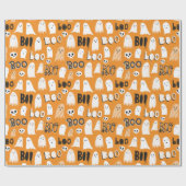 Schattigee Spooky Ghosts, Skulls en Boo Cadeaupapier (Vlak)