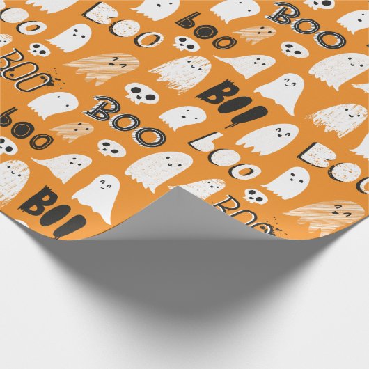 Schattigee Spooky Ghosts, Skulls en Boo Cadeaupapier (Hoek)
