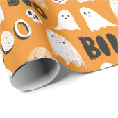 Schattigee Spooky Ghosts, Skulls en Boo Cadeaupapier (Rol Hoek)
