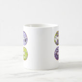 Schattigee Spooky Groene & Paarse Monster Donuts Koffiemok (Center)