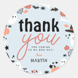 Schattigee Spooky Halloween 1e Verjaardag Dank u B Ronde Sticker