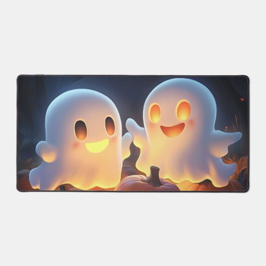Schattigee Spooky Halloween Cartoon Ghosts Glowing Bureaumat (Voorkant)