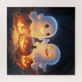 Schattigee Spooky Halloween Cartoon Ghosts Glowing Legpuzzel (Horizontaal)