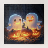 Schattigee Spooky Halloween Cartoon Ghosts Glowing Legpuzzel (Verticaal)