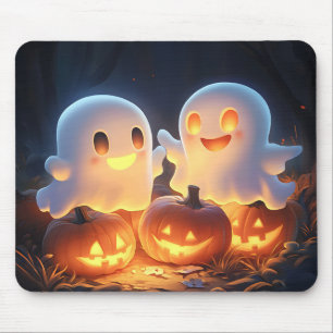 Schattigee Spooky Halloween Cartoon Ghosts Glowing Muismat