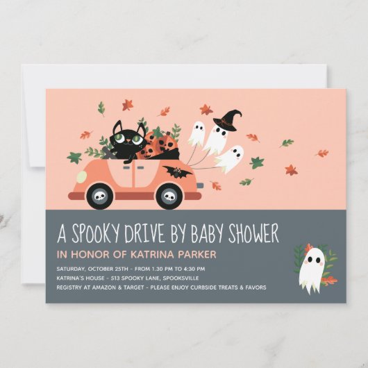 Schattigee Spooky Halloween Drive van Blush Baby s Kaart (Voorkant)