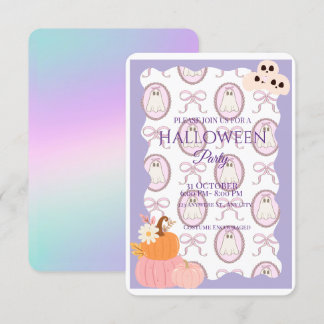 Schattigee Spooky Halloween-feestuitnodiging Kaart