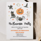Schattigee Spooky Halloween-feestuitnodiging Kaart