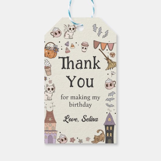 Schattigee Spooky Halloween Ghost Dank u Cadeau La Cadeaulabel (Achterkant)